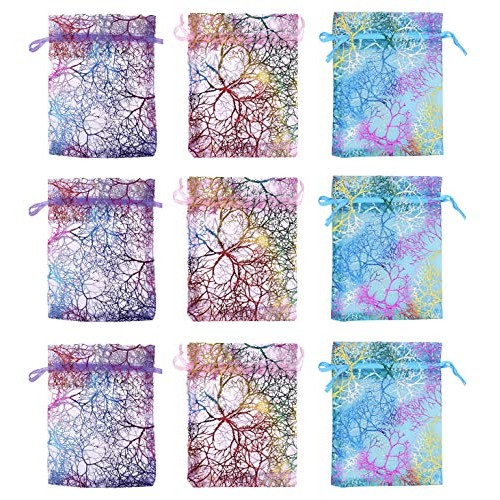 Outdoorfly 100PCS Organza Jewelry Gift Bag 4x6 Inches Purple Blue ...