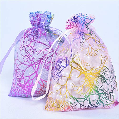 Outdoorfly 100PCS Organza Jewelry Gift Bag 4x6 Inches Purple Blue ...