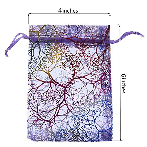 Outdoorfly 100PCS Organza Jewelry Gift Bag 4x6 Inches Purple Blue ...