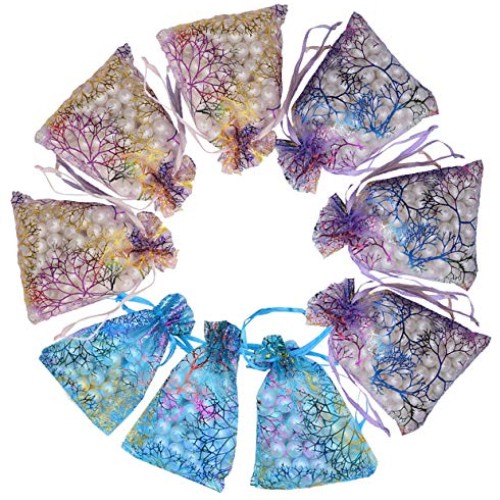 Outdoorfly 100PCS Organza Jewelry Gift Bag 4x6 Inches Purple Blue ...
