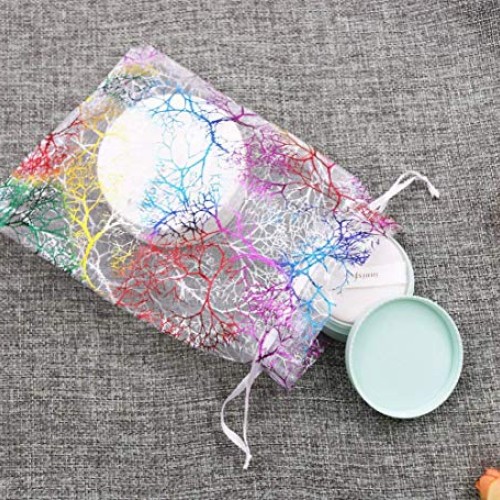 Outdoorfly 50PCS Organza Jewelry Gift Bag 4x6 Inches Purple Corall...