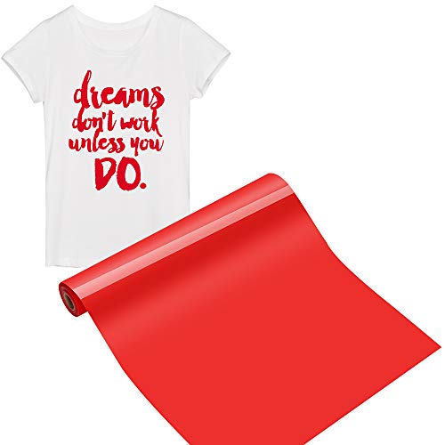 Outee 1 Roll Heat Transfer Vinyl 12 Inch by 10 Ft Iron On HTV for ...
