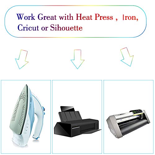 Outee 1 Roll Heat Transfer Vinyl 12 Inch by 10 Ft Iron On HTV for ...