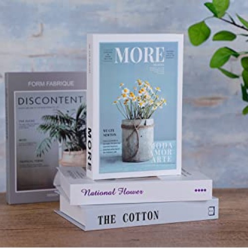 Outgeek Decorative Books Set of 4: Modern Hardcover Fake Book Deco...