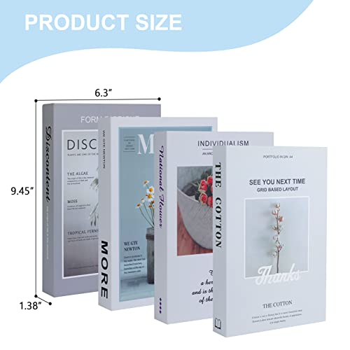 Outgeek Decorative Books Set of 4: Modern Hardcover Fake Book Deco...