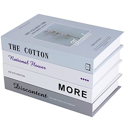 Outgeek Decorative Books Set of 4: Modern Hardcover Fake Book Deco...