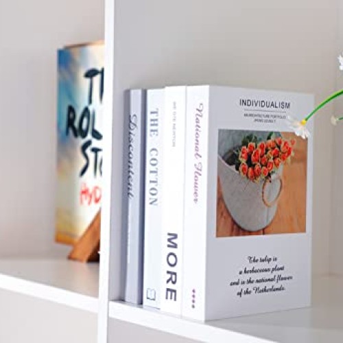 Outgeek Decorative Books Set of 4: Modern Hardcover Fake Book Deco...