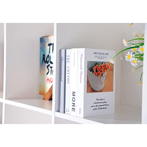 Outgeek Decorative Books Set of 4: Modern Hardcover Fake Book Deco...