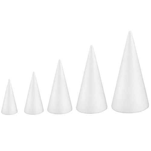 Outgeek Foam Cone Multi-Purpose Styrofoam Cone Cake Foam Cone Chri...