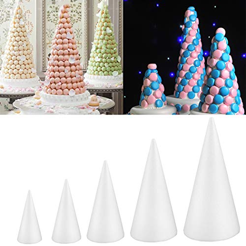Outgeek Foam Cone Multi-Purpose Styrofoam Cone Cake Foam Cone Chri...