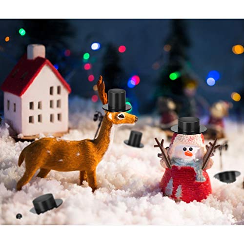 600 Pieces Set Includes 60 Mini Black Top Hats, Plastic Magician H...