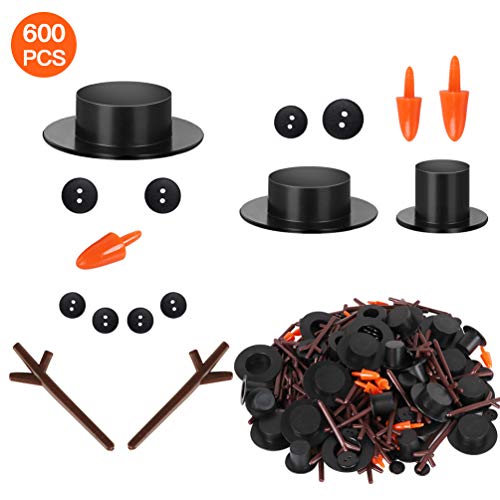 600 Pieces Set Includes 60 Mini Black Top Hats, Plastic Magician H...