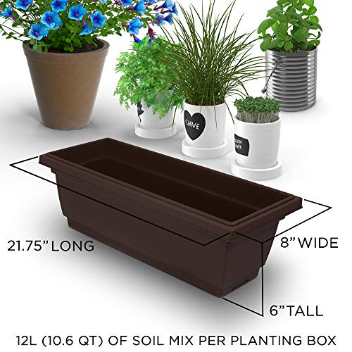 Outland Living Outdoor and Indoor Rectangle Plastic Planter Box Pe...