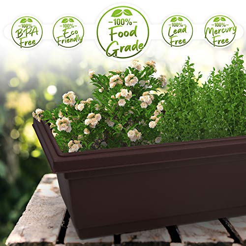 Outland Living Outdoor and Indoor Rectangle Plastic Planter Box Pe...