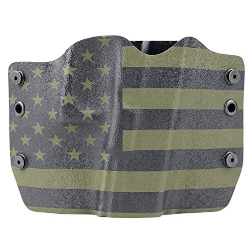 OD Green & Black USA Flag OWB Holster Right-Hand, SW Shield 9,40
