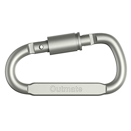 Outmate 6 pcs Aluminum D-Ring Locking Carabiner Light but Strong