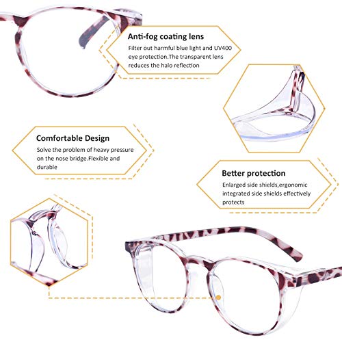 2 Pack Protective Eyewear Safety Goggles Clear Anti-fog/Anti-Scrat...