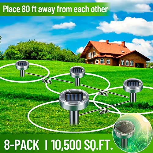 Mole Repellent Solar Powered 8 Pack Sonic Mole Deterrent Spikes,Sn...