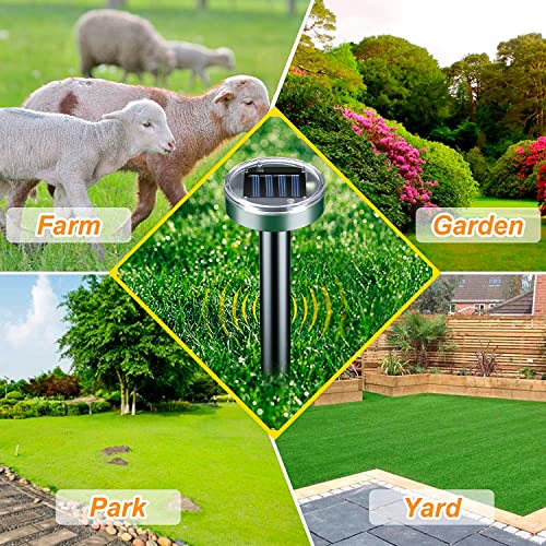 Mole Repellent Solar Powered 8 Pack Sonic Mole Deterrent Spikes,Sn...