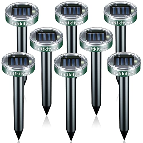 Mole Repellent Solar Powered 8 Pack Sonic Mole Deterrent Spikes,Sn...