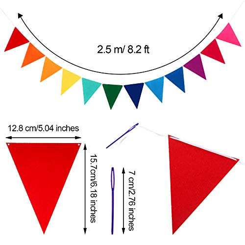6 Sets Rainbow Pennant Banner Multicolor Felt Fabric Pennant Banne...
