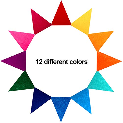 6 Sets Rainbow Pennant Banner Multicolor Felt Fabric Pennant Banne...