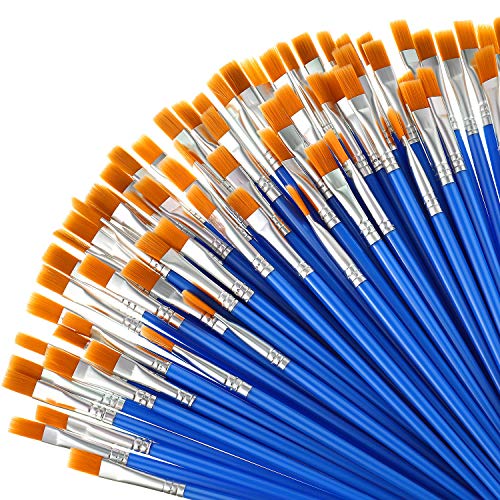 Flat Paint Brushes, Small Brush for Detail Painting, Brushes Set A...