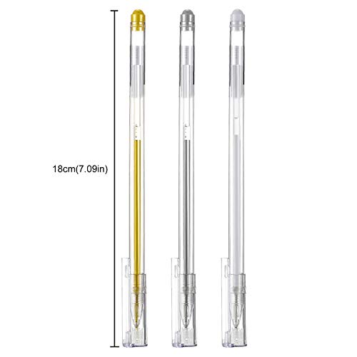 18 Pieces White Gold Silver Gel Ink Pens Highlight Drawing Art Des...
