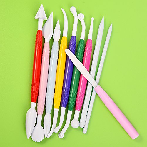 Outus 10 Pieces Plastic Clay Tools Ceramic Pottery Tool Kit for Sh...