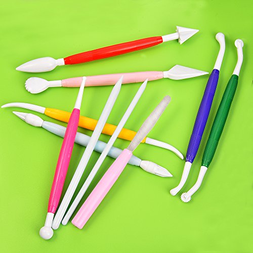 Outus 10 Pieces Plastic Clay Tools Ceramic Pottery Tool Kit for Sh...
