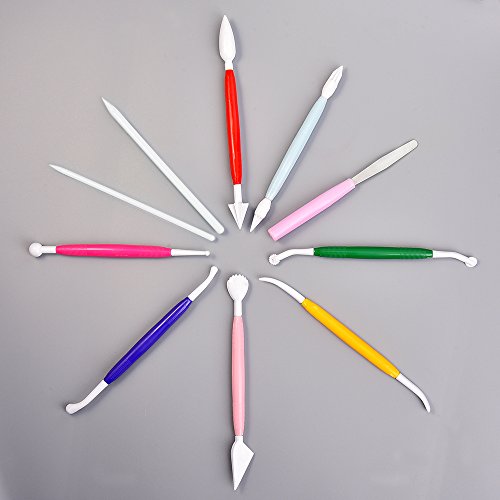Outus 10 Pieces Plastic Clay Tools Ceramic Pottery Tool Kit for Sh...