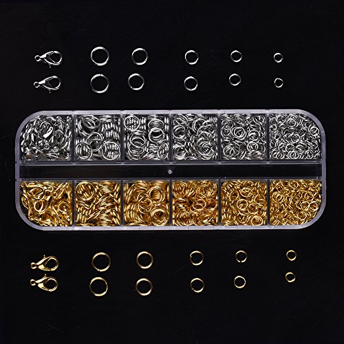 Outus 1104 Pieces Jewelry Findings Kit Lobsters Clasps and Jump Ri...