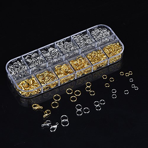 Outus 1104 Pieces Jewelry Findings Kit Lobsters Clasps and Jump Ri...