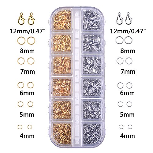 Outus 1104 Pieces Jewelry Findings Kit Lobsters Clasps and Jump Ri...