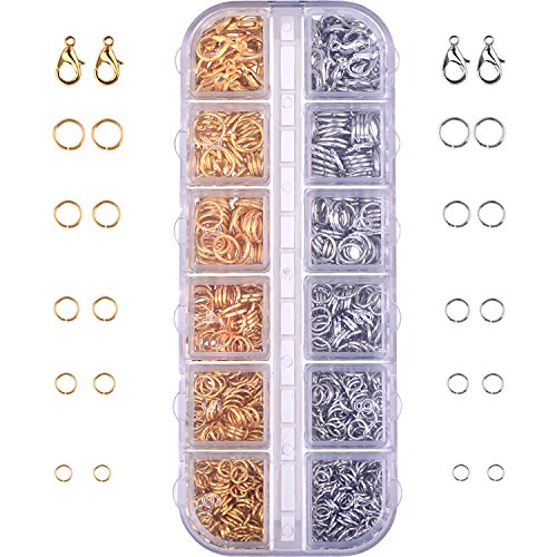 Outus 1104 Pieces Jewelry Findings Kit Lobsters Clasps and Jump Ri...