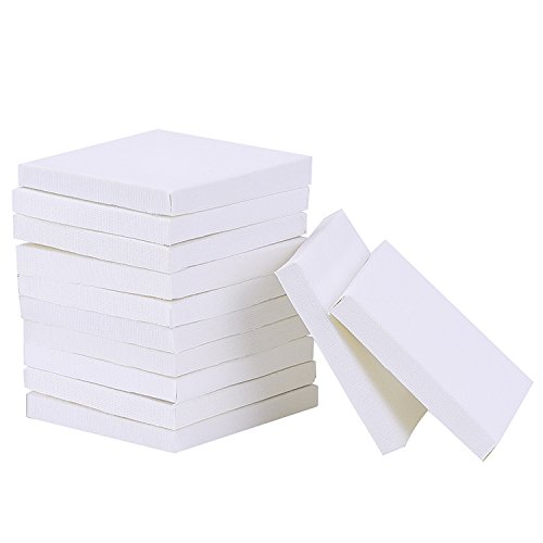 Outus 12 Pack Mini Canvas Panels for Painting Craft Drawing 3 x 3...