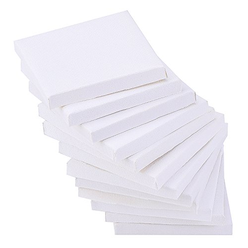 Outus 12 Pack Mini Canvas Panels for Painting Craft Drawing 3 x 3...