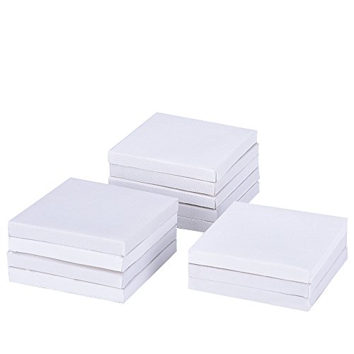 Outus 12 Pack Mini Canvas Panels for Painting Craft Drawing 3 x 3...