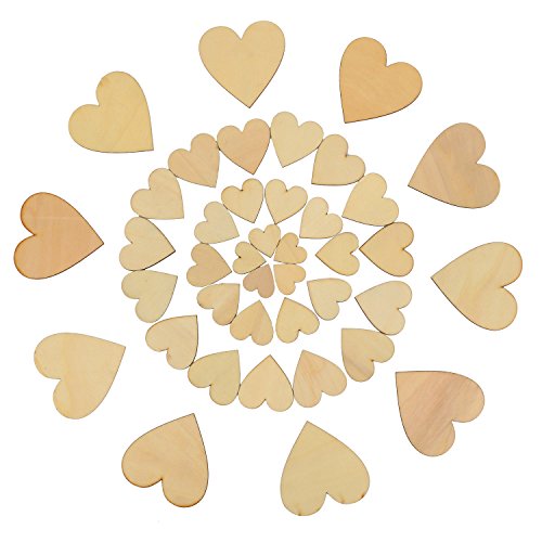Outus 160 Pieces Christmas Blank Wood Heart Embellishments Wood He...