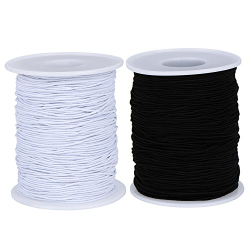 Outus 2 Roll 0.8 mm Elastic Cord Thread Beading Threads Stretch St...