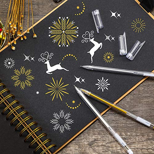 18 Pieces White Gold Silver Gel Ink Pens Highlight Drawing Art Des...
