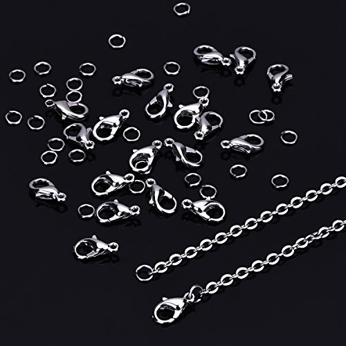 Outus 33 Feet Stainless Steel DIY Link Chain Necklaces with 20 Lob...