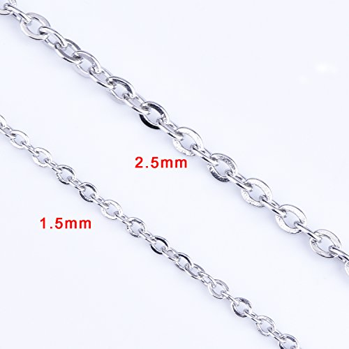 Outus 33 Feet Stainless Steel DIY Link Chain Necklaces with 20 Lob...