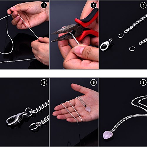 Outus 33 Feet Stainless Steel DIY Link Chain Necklaces with 20 Lob...