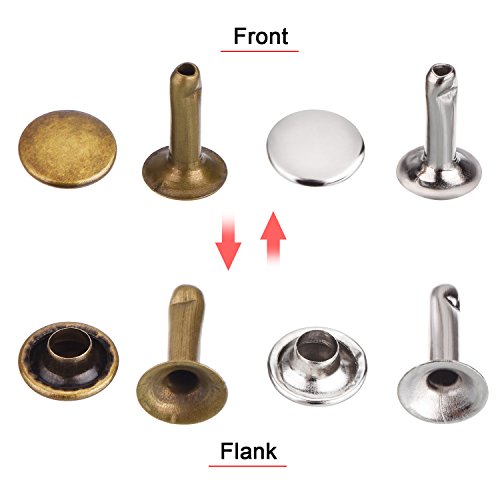 Outus Rivets Single Cap Rivet Tubular Metal Studs with Fixing Tool...