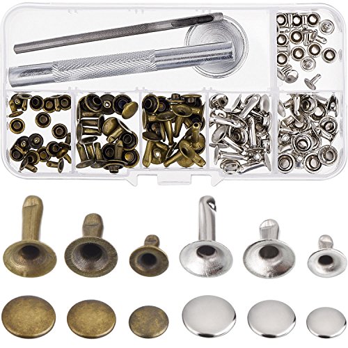 Outus Rivets Single Cap Rivet Tubular Metal Studs with Fixing Tool...