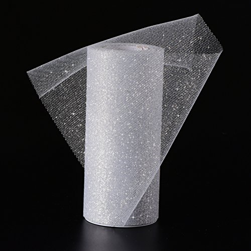 Outus Sparkling Tulle Ribbon Roll Glitter Tulle Spool, 6 Inches by...