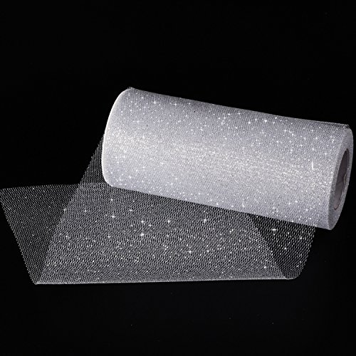 Outus Sparkling Tulle Ribbon Roll Glitter Tulle Spool, 6 Inches by...