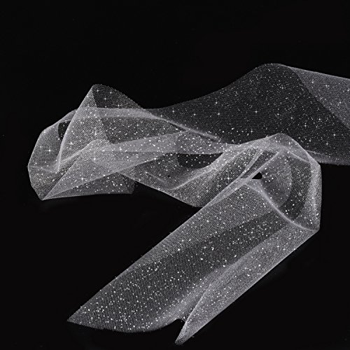 Outus Sparkling Tulle Ribbon Roll Glitter Tulle Spool, 6 Inches by...