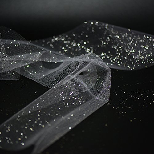 Outus Sparkling Tulle Ribbon Roll Glitter Tulle Spool, 6 Inches by...